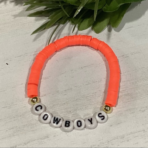 14K Gold Plated OSU Cowboys Custom Bracelet Stack - Picture 4 of 7